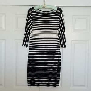 White and Black Cache Dress
